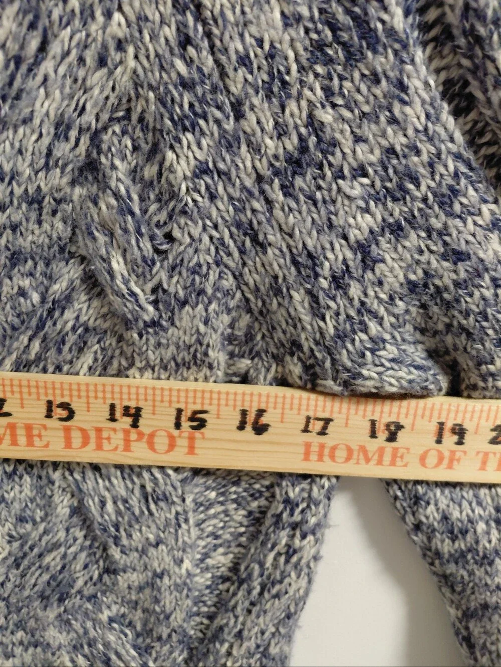 J. Crew Point Sur Blue & White Cable Knit Shawl-Collar Long Cardigan